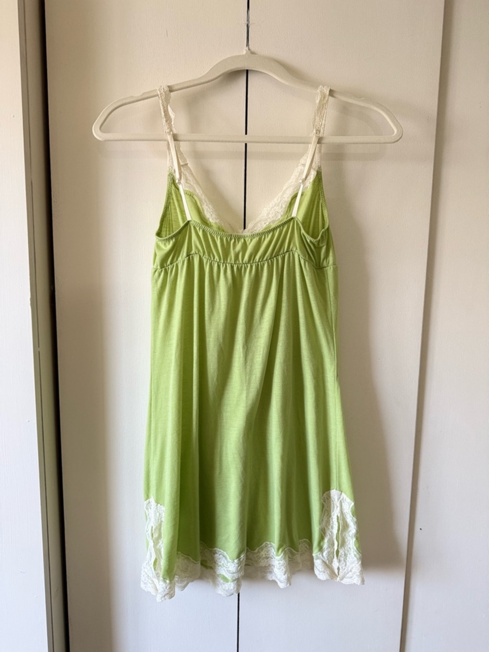 Vintage Eberjey Lace Modal Peignoir Set Pistachio Chemise & Robe Set Lady Godiva - Picture 7 of 15